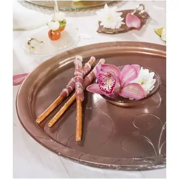 My Glass Studio Appetizer Server, Grey - Set of 6 - Dia: 39 cm, H: 4 cm