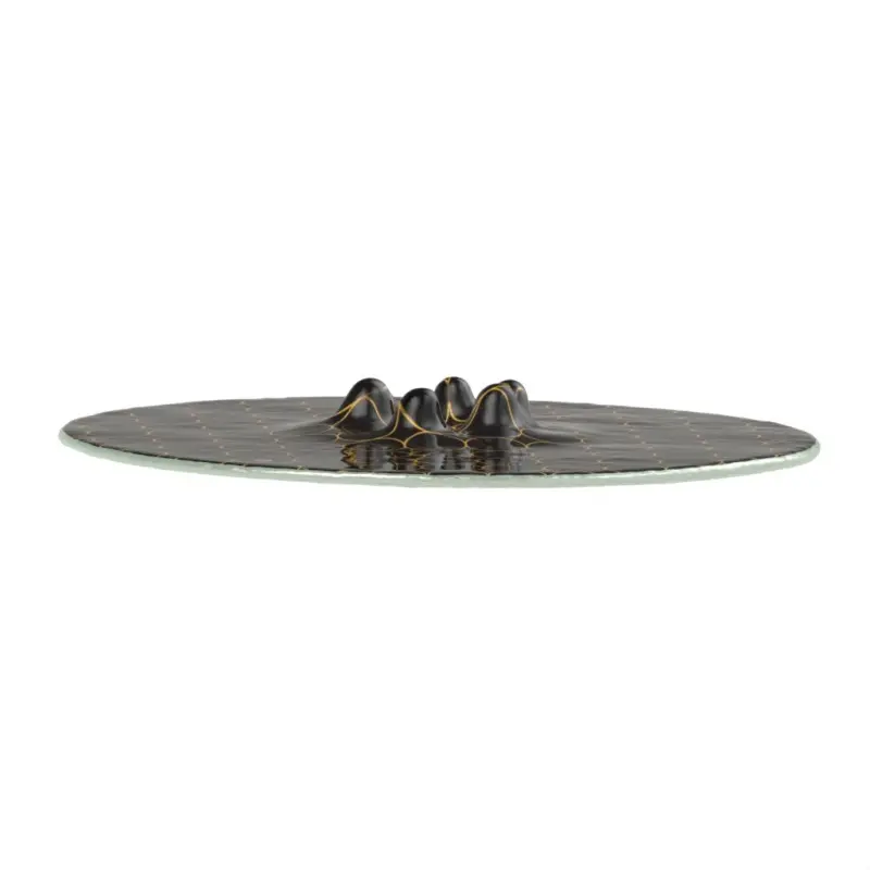 My Glass Studio Canape Tray, Black - Set of 6 - Dia: 42 cm, H: 4 cm - MyGlassStudio