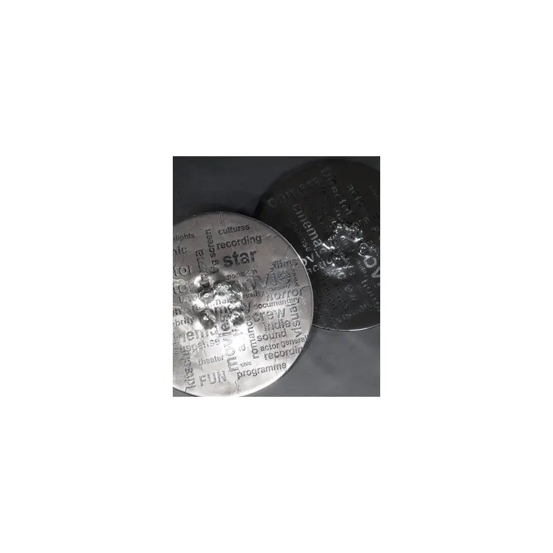 My Glass Studio Canape Tray, Black - Set of 6 - Dia: 42 cm, H: 4 cm - MyGlassStudio