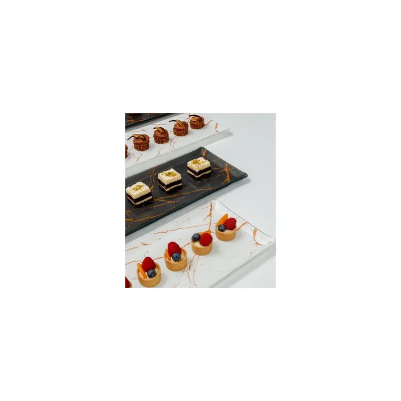 My Glass Studio Serving Platter, White - Set of 4 - 49.0 x 17.0 x 2 cm
