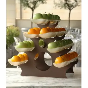 My Glass Studio Serving Bowl With Stand, Green - 65.0 x 48.0 x 47 cm