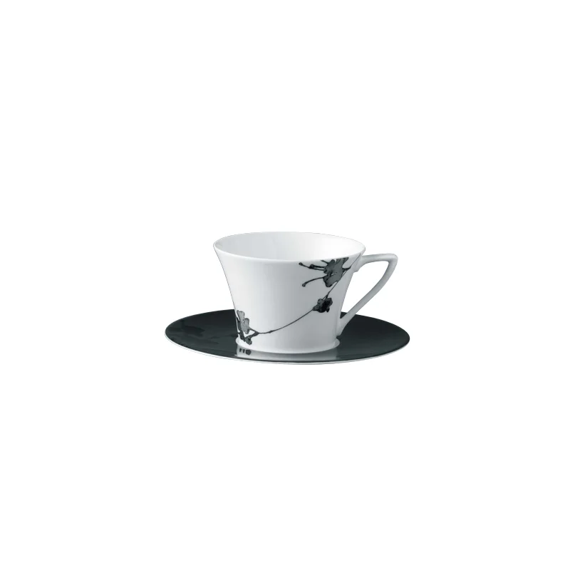 Narumi Flat Rim Collection Montmartre Noir Tea/Coffee Cup - Set of 24
