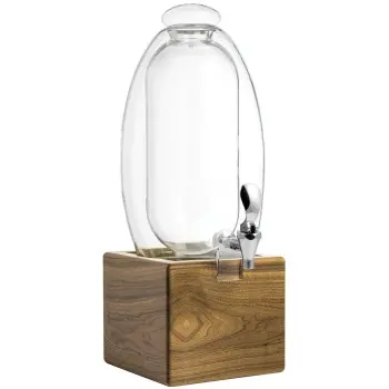 Broggi Aqva Collection Beverage Dispenser Aqva With Walnut Wood Base H 63 cm