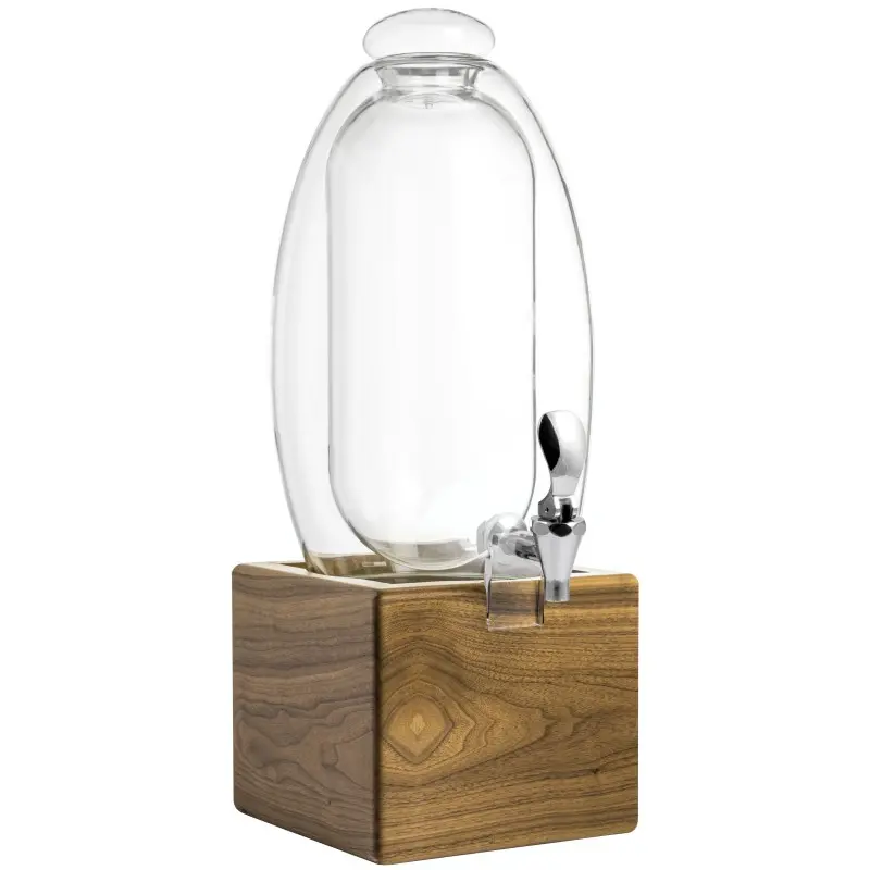 Broggi Aqva Collection Beverage Dispenser Aqva With Walnut Wood Base H 63 cm Broggi Aqva Collection Beverage Dispenser Aqva With Walnut Wood Base H 63 cm