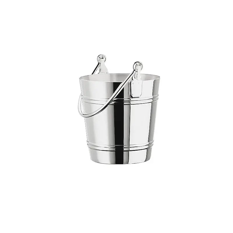 Broggi classica Collection Silver Plated Ice Bucket With Rings classica H.12 cm
