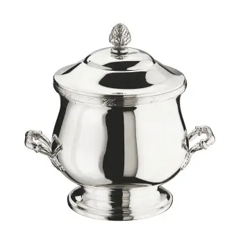 Broggi Rubans Collection Silver Plated Thermal Ice Bucket Rubans With Cover Ø 14 cm H.17 cm