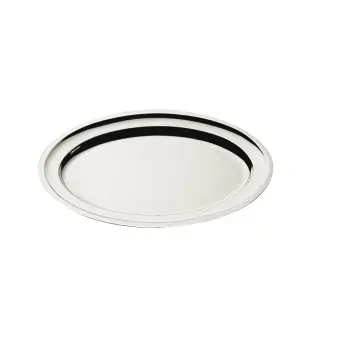 Broggi Collection Silver Plated Oval Plate Turned Edge 38 x 26 cm