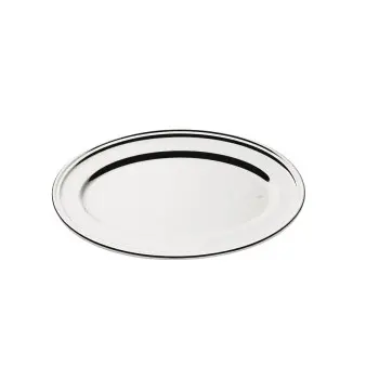 Broggi Collection Silver Plated Oval Plate Reinforced Edge 27 x 18 cm