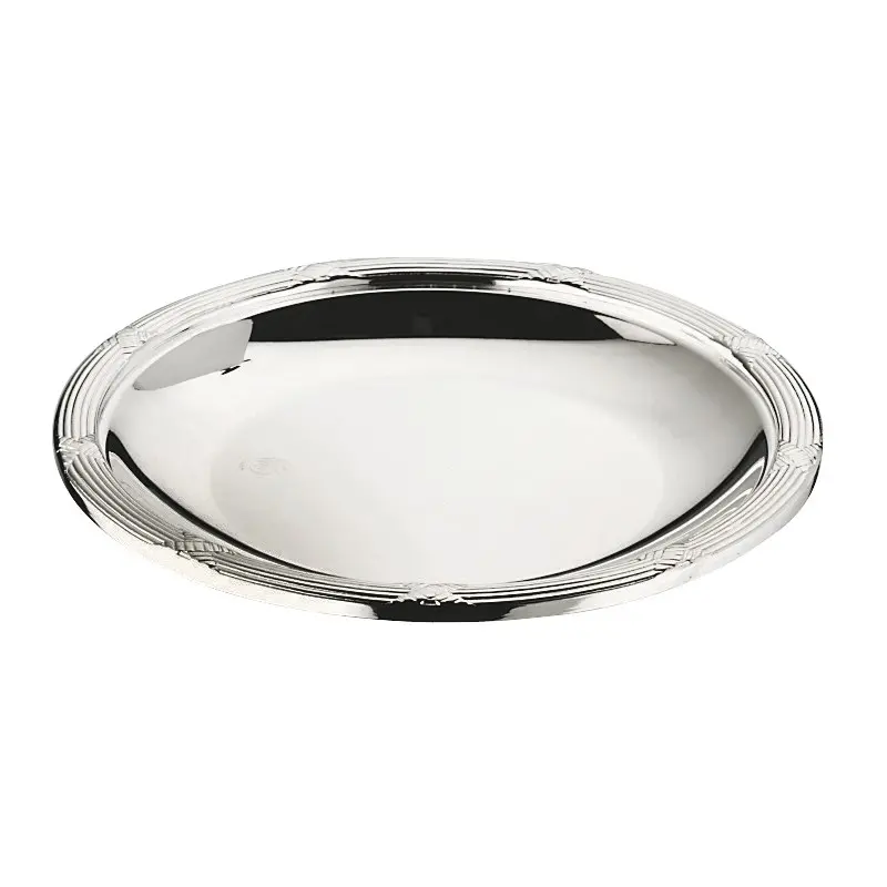 Broggi Rubans Collection Silver Plated Bread Plate Rubans Dec. Ø 16 cm