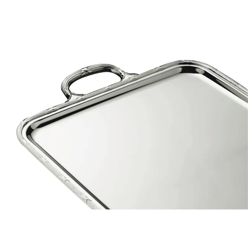 Broggi Rubans Collection Silver Plated Rectangular Tray Rubans With Handles 40 x 30 cm Broggi Rubans Collection Silver Plated Rectangular Tray Rubans With Handles 40 x 30 cm