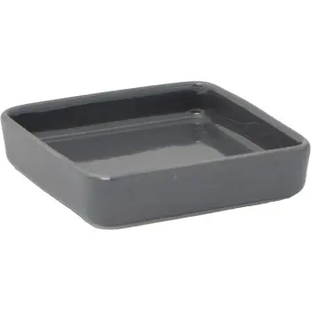 Broggi Bento Collection grey/Burgundy Bento Saucer. Square grey/Burgundy