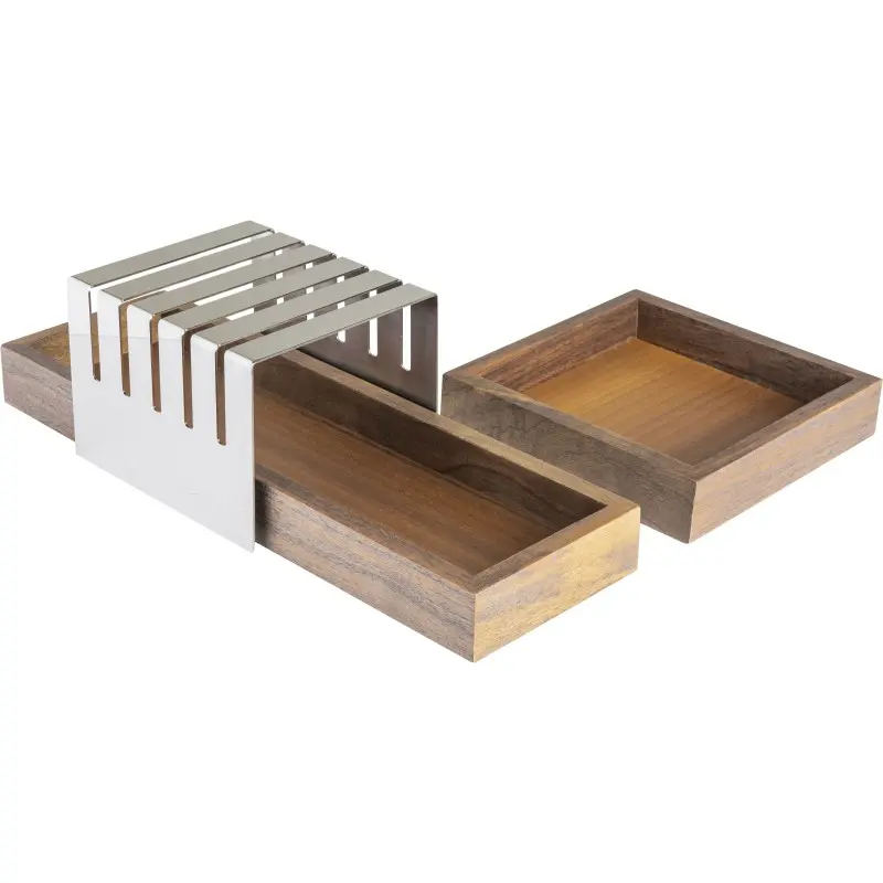 Broggi Collection Walnut Wood Breadsticks Basket. Walnut 10 x 32 cm H.3 cm