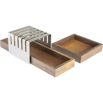 Broggi Collection Walnut Wood Bread Basket. Walnut 15 x 15 H.3 cm