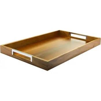 Broggi Collection Walnut Wood Room-Service Tray cm.60 x 39.5 H.5 Walnut Wood