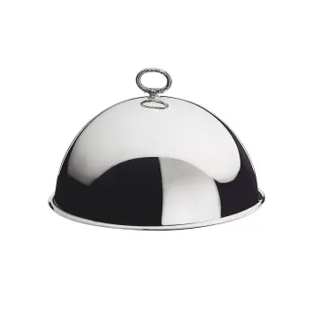 Broggi Collection Silver Plated Dome Cover With Rubans Ring Ø 28 cm (In) Ø 30 cm (Out)