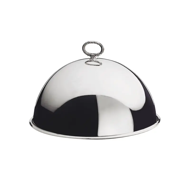Broggi Collection Silver Plated Dome Cover With Rubans Ring Ø 30 cm (In) Ø 32 cm (Out)