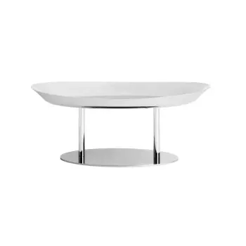 Broggi Essenza Collection Stainless Steel Fruit/Seafood Stand Essenza. Oval 24 x 42 cm H.15 cm
