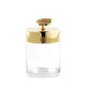 Designer Golden Plated Stainless Steel Medium Decorative Box with Citrus Stone 800 mL
