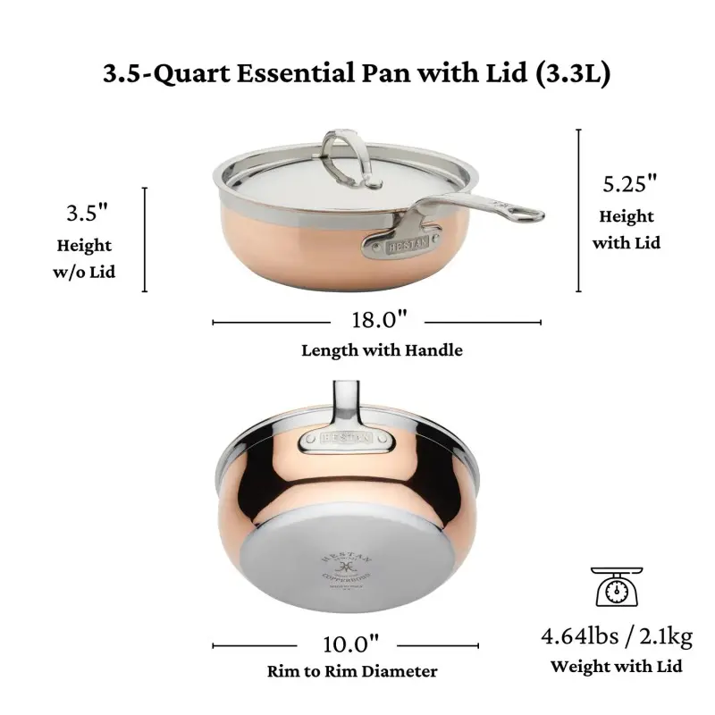 Hestan 3.5qt Covered Essential Pan (24cm) - Set of 2 Hestan 3.5qt Covered Essential Pan (24cm) - Set of 2