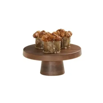 Cal-Mil 10.25 Dia x 4.25 H Pedestal Cake Stand - Walnut