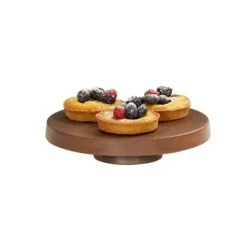 Cal-Mil 10.25 Dia x 2.25 H Pedestal Cake Stand - Walnut