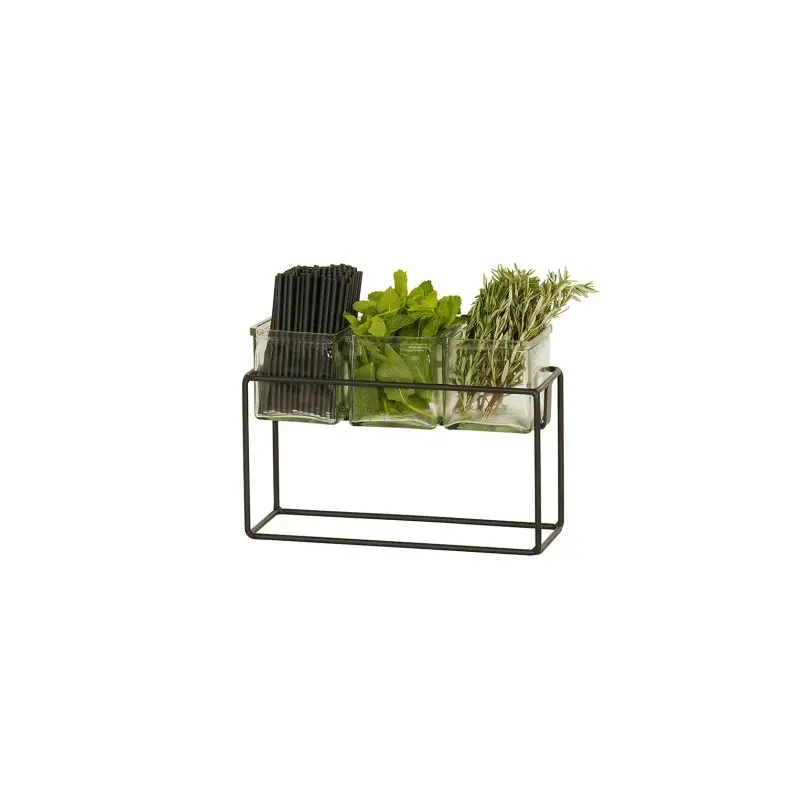 Cal-Mil Black 3 Jar Holder - 9" H Cal-Mil Black 3 Jar Holder - 9" H