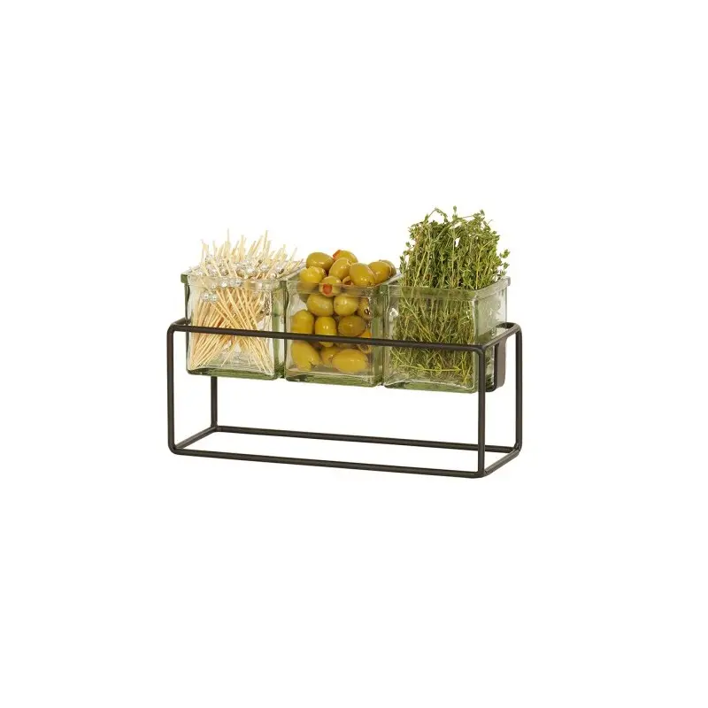 Cal-Mil Black 3 Jar Holder - 6" H Cal-Mil Black 3 Jar Holder - 6" H