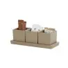 Cal-Mil Resin 3 Jar Tray - Taupe