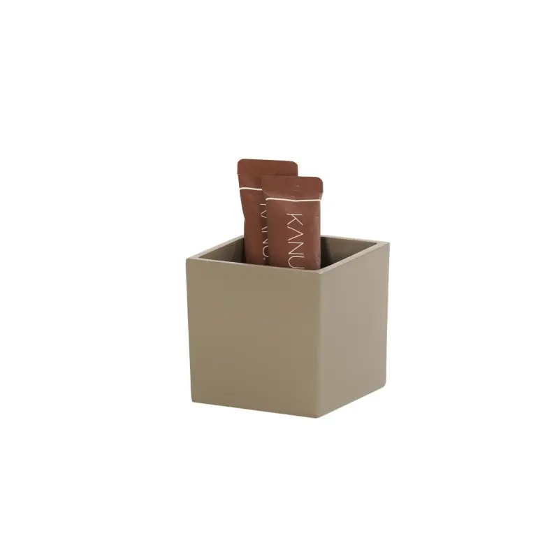 Cal-Mil 4 x 4 Resin Jar - Taupe Cal-Mil 4 x 4 Resin Jar - Taupe