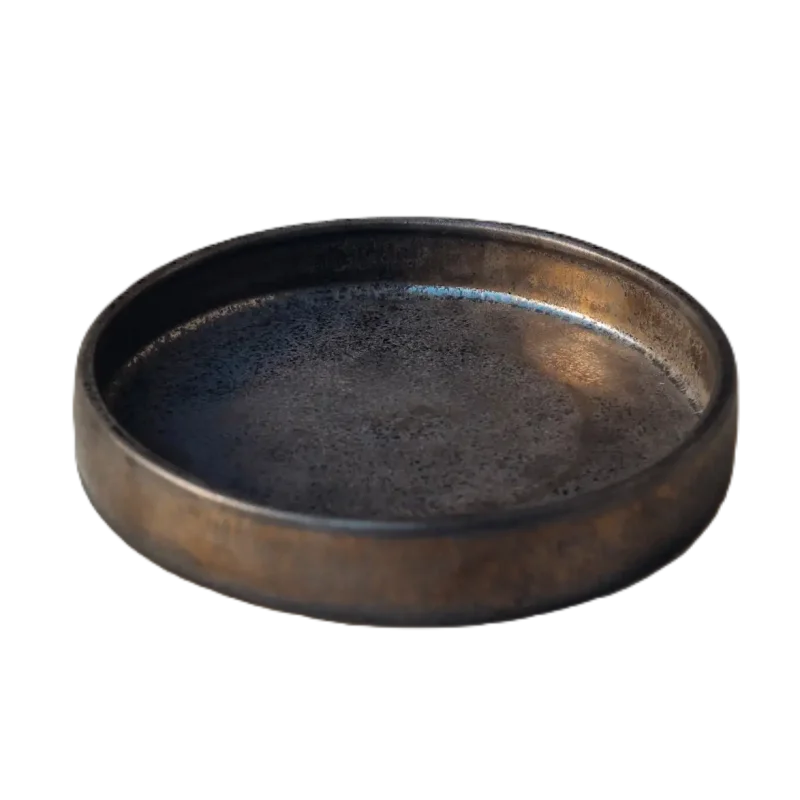 Out of the Blue Lava Metallic Appetizer Plate - Diameter: 6.7"