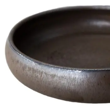 Out of the Blue Lava Metallic Deep Plate - M - Diameter: 8.2" Height: 1.7"