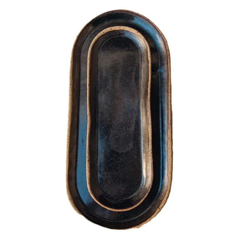 Out of the Blue Lava Platter Medium - Length: 11.8" Width: 3.9"