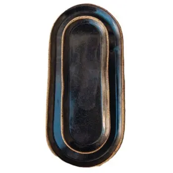 Out of the Blue Lava Platter XL - Length: 14.1" Width: 6.7"