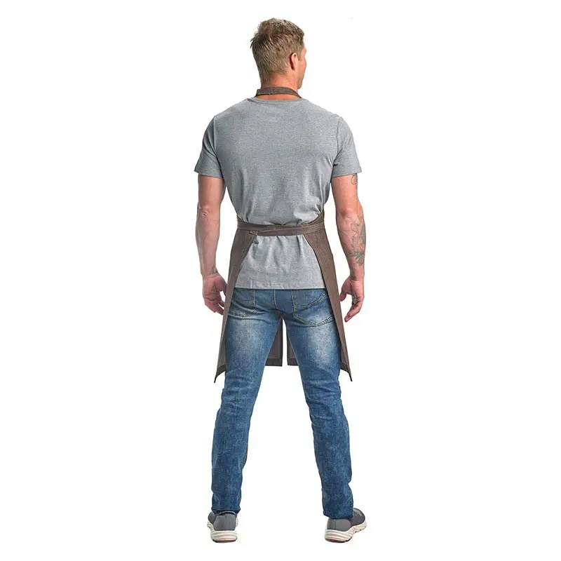 Mercer Culinary Zephyr Bib Apron - Brown Denim