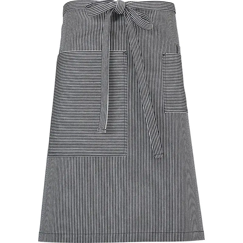 Mercer Culinary Rogue Mid - Bistro Apron - Navy/White Railroad Stripe