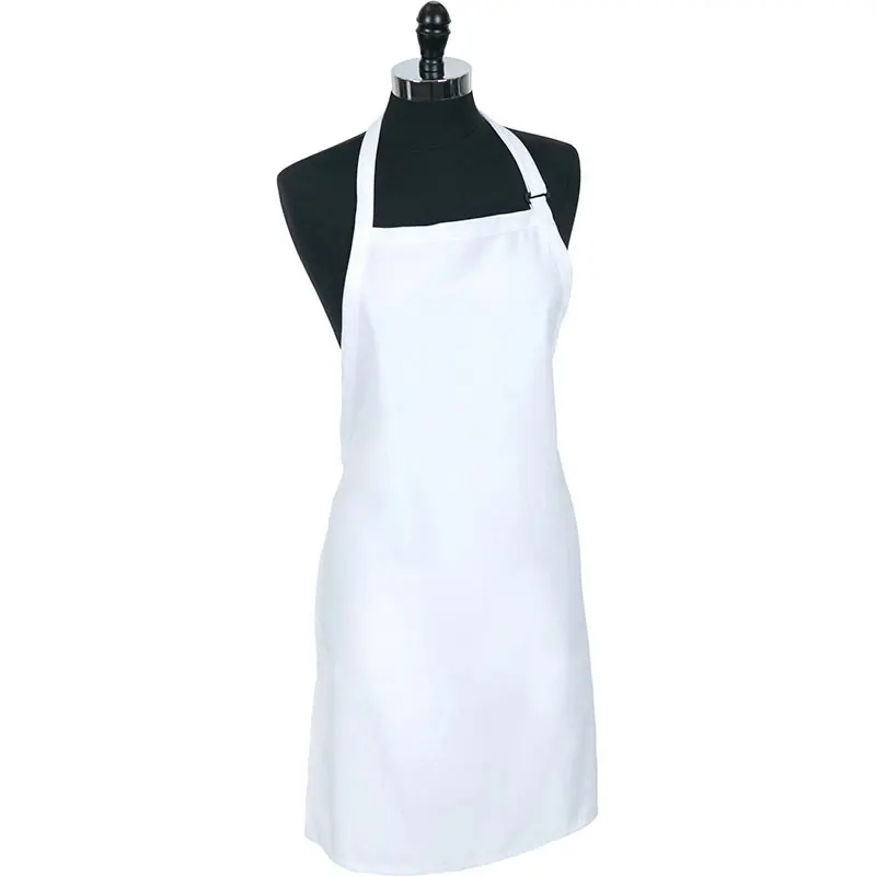 Mercer Culinary Bib Apron without Pocket - White - 33" x 23" -