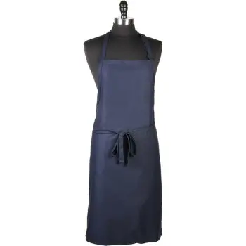Mercer Culinary Bib Apron without Pocket - Navy Blue - 33" x 23" -