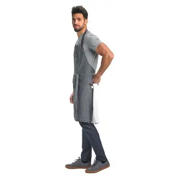 Mercer Culinary Flannery Bib Apron - Black Denim