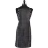 Mercer Culinary Bib Apron with Pocket - Black w/White Chalk Stripe - 33" x 23" -