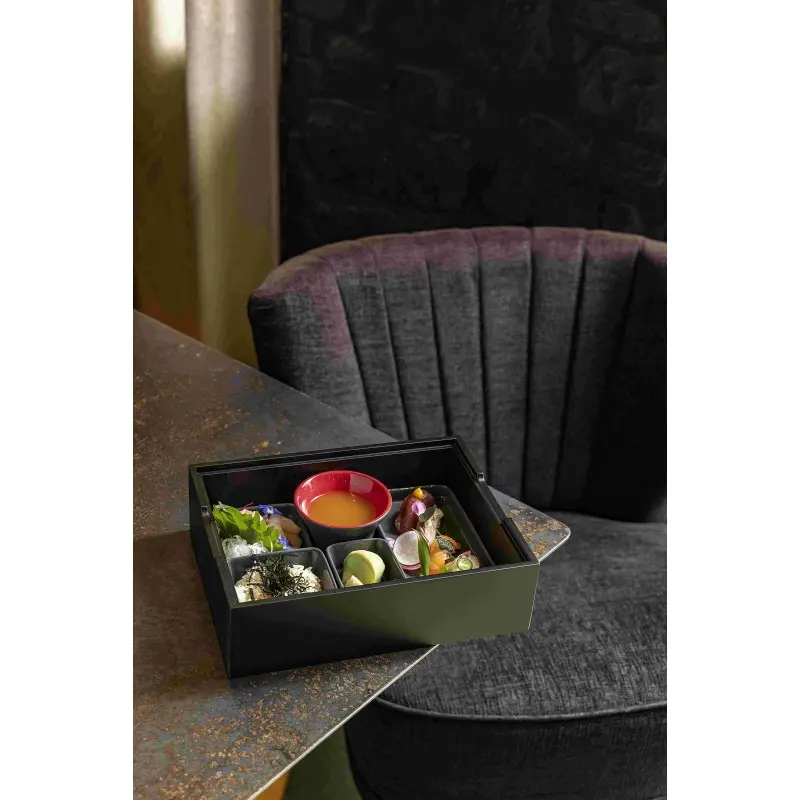 Broggi Collection Wood Bento Box. Square. Black Wood Broggi Collection Wood Bento Box. Square. Black Wood