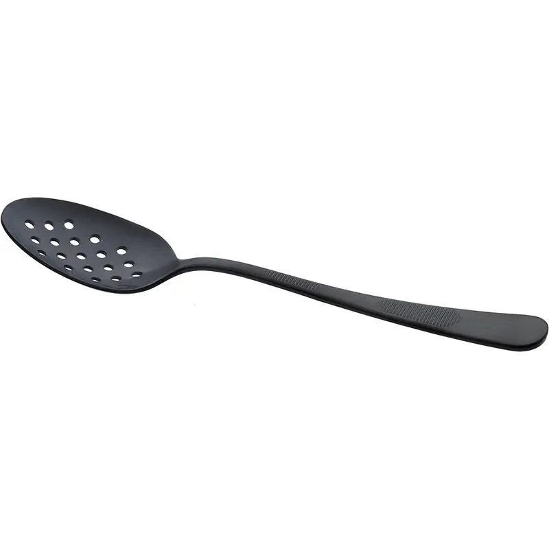 Mercer Culinary Plating Spoon - Perforated Bowl - 7 7/8" - Black - Mercer Culinary Plating Spoon - Perforated Bowl - 7 7/8" - Black -