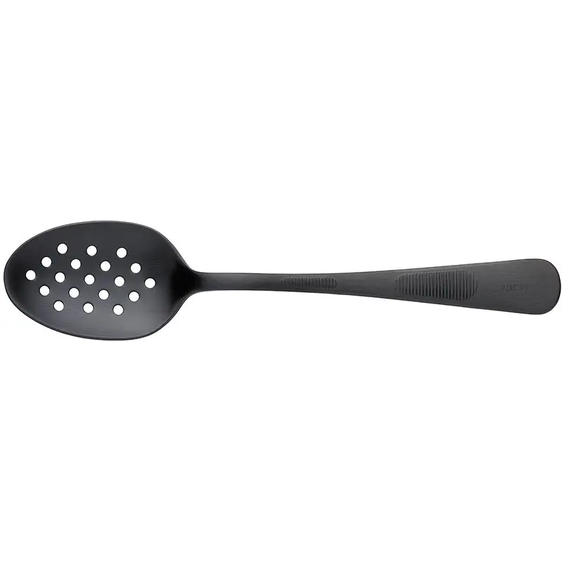 Mercer Culinary Plating Spoon - Perforated Bowl - 7 7/8" - Black - Mercer Culinary Plating Spoon - Perforated Bowl - 7 7/8" - Black -