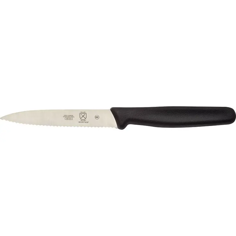 Mercer Culinary 4" Utility Knife - Pointed Tip - Wavy Edge - Bulk - Mercer Culinary 4" Utility Knife - Pointed Tip - Wavy Edge - Bulk -