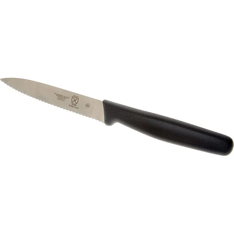 Mercer Culinary 4" Utility Knife - Pointed Tip - Wavy Edge - Bulk - Mercer Culinary 4" Utility Knife - Pointed Tip - Wavy Edge - Bulk -