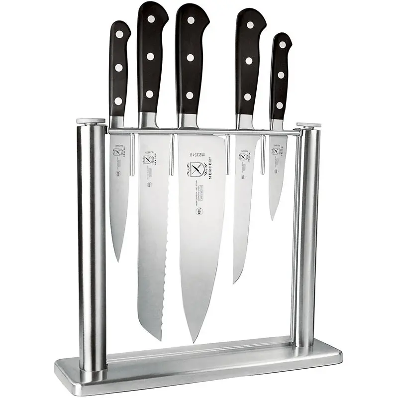 Mercer Culinary 6 - Pc. Knife Block Set - Stainless & Glass - Set of 3 Mercer Culinary 6 - Pc. Knife Block Set - Stainless & Glass - Set of 3