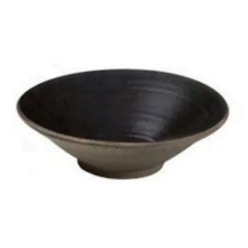 Elegant Conical Salad Bowl - Handcrafted Ceramic - 24 x 6.5 cm