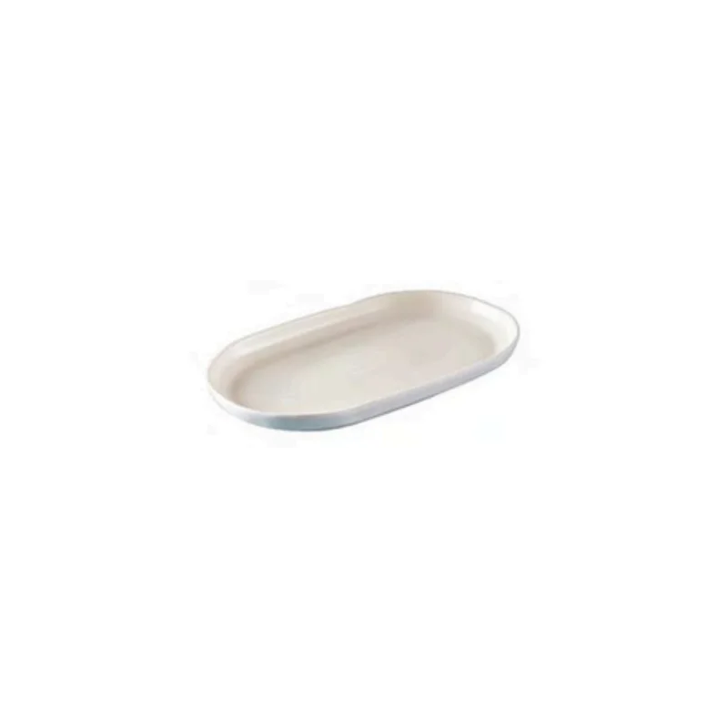 Elegant Moonbeam Platter - Handcrafted Stoneware - 250 x 132 x 38 cm - Set of 6