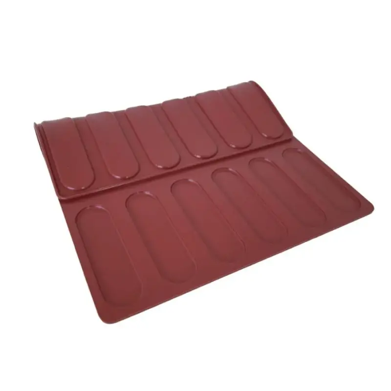 SILMAE Professional Eclair Fondant Topping Silicone Mold - 115 mm x 33 mm x 3 mm – 10.2 ml - 18 cavity - Mae