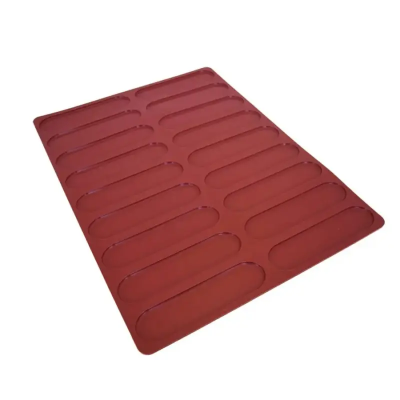 SILMAE Professional Eclair Fondant Topping Silicone Mold - 135 mm x 33 mm x 3 mm – 11.9 ml - 18 cavity