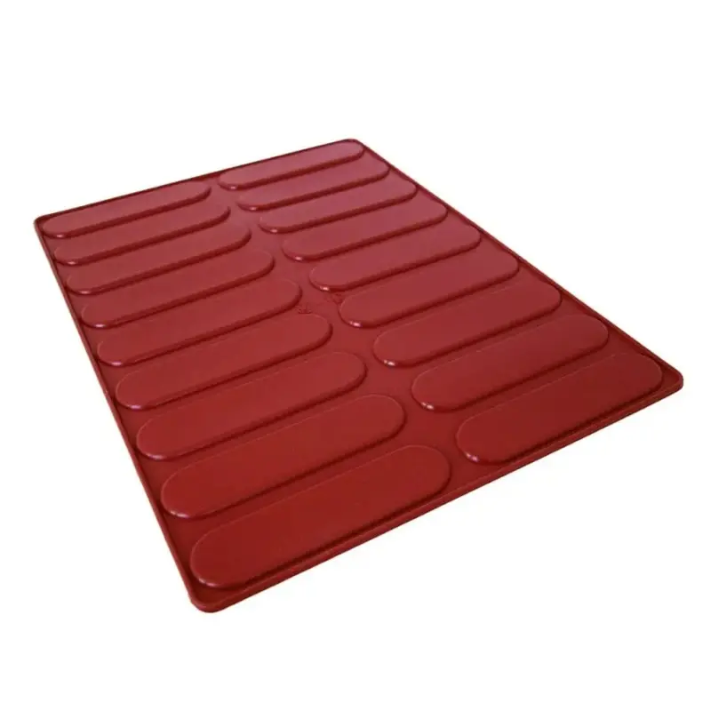 SILMAE Professional Eclair Fondant Topping Silicone Mold - 135 mm x 33 mm x 3 mm – 11.9 ml - 18 cavity